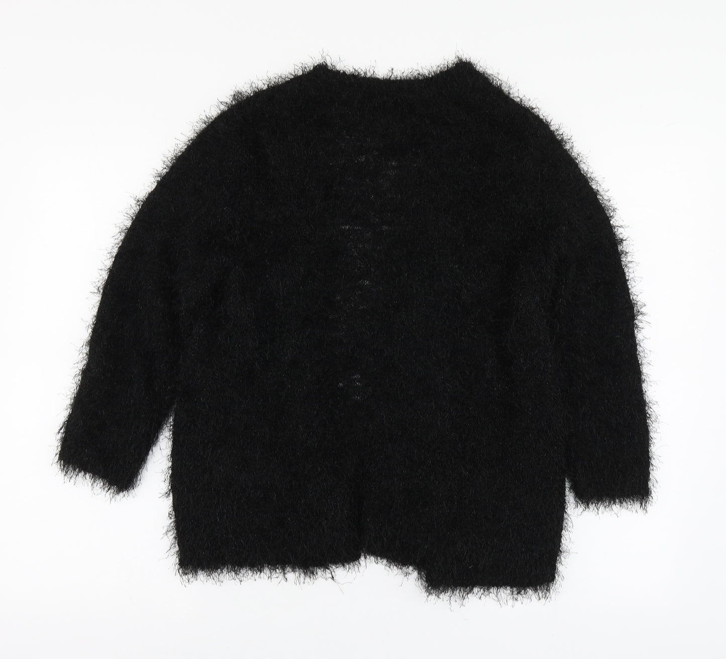 Marks and Spencer Womens Black V-Neck Polyester Cardigan Jumper Size 16