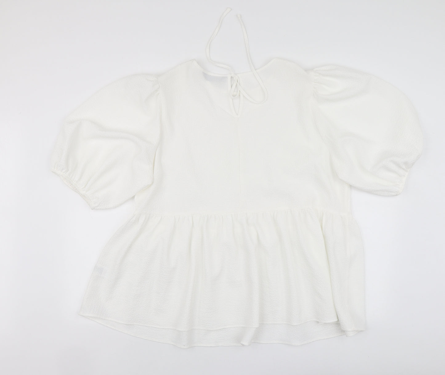 F&F Womens White Polyester Blouse Size 20 Round Neck
