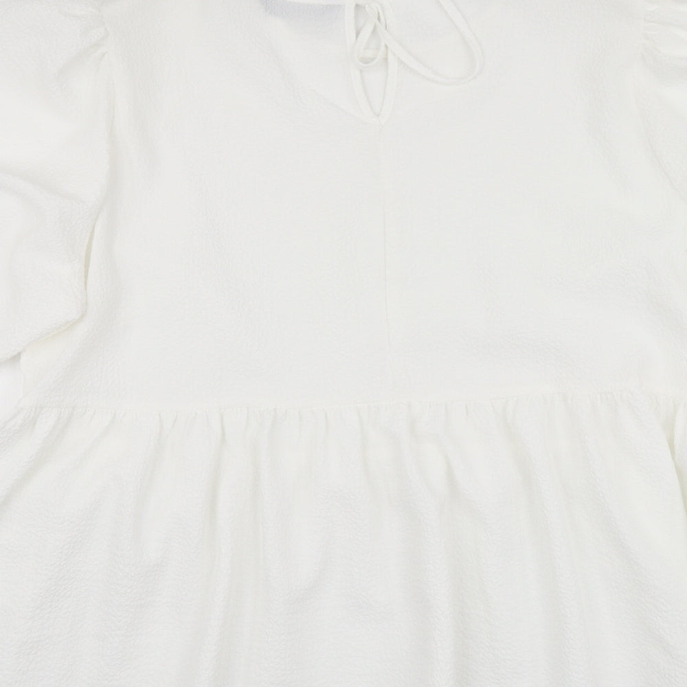 F&F Womens White Polyester Blouse Size 20 Round Neck