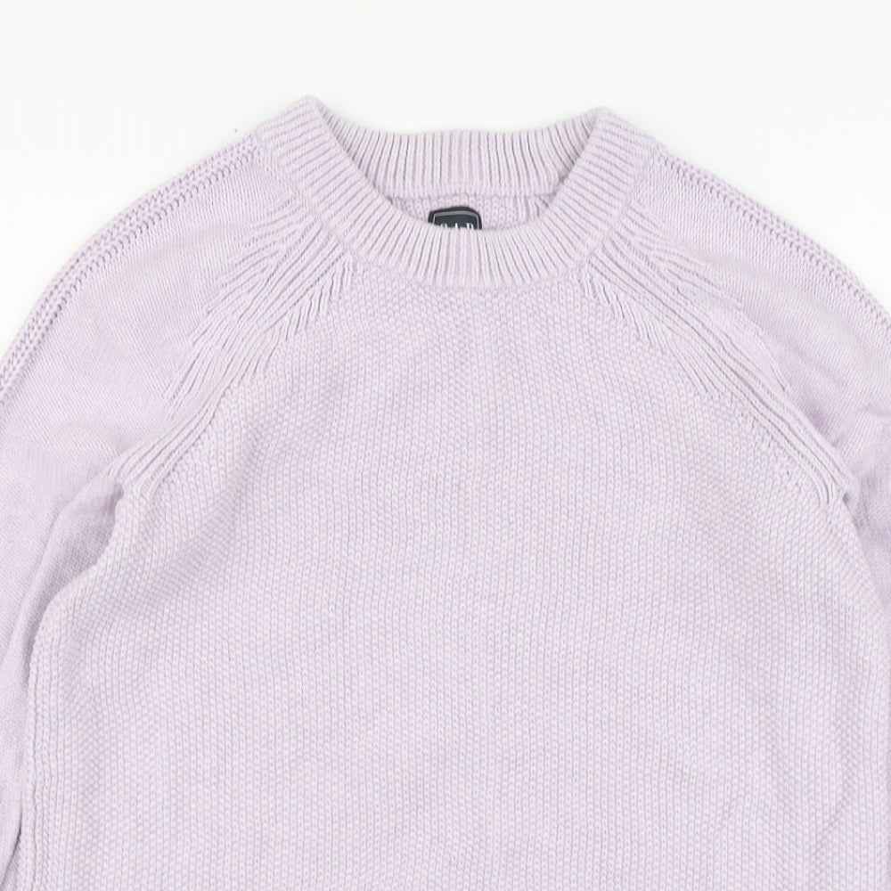 Gap Womens Purple Round Neck Cotton Pullover Jumper Size S