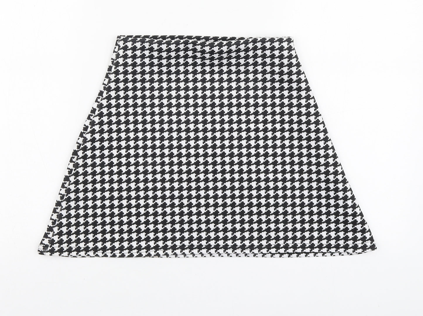 Missguided Womens Black Houndstooth Polyester Mini Skirt Size 6