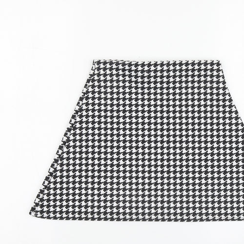Missguided Womens Black Houndstooth Polyester Mini Skirt Size 6