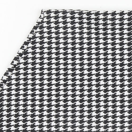 Missguided Womens Black Houndstooth Polyester Mini Skirt Size 6
