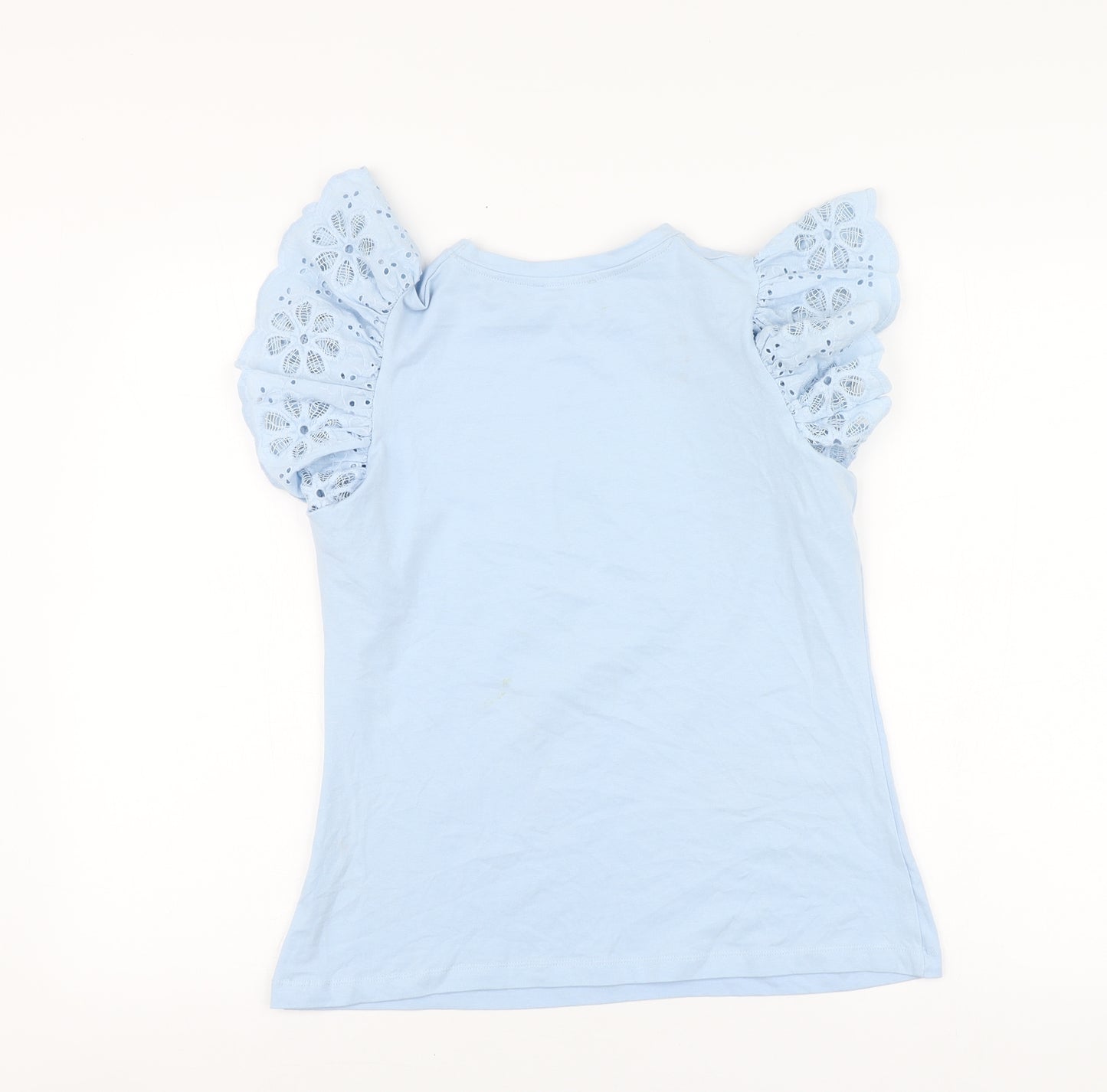 Savida Womens Blue Cotton Basic T-Shirt Size M Round Neck