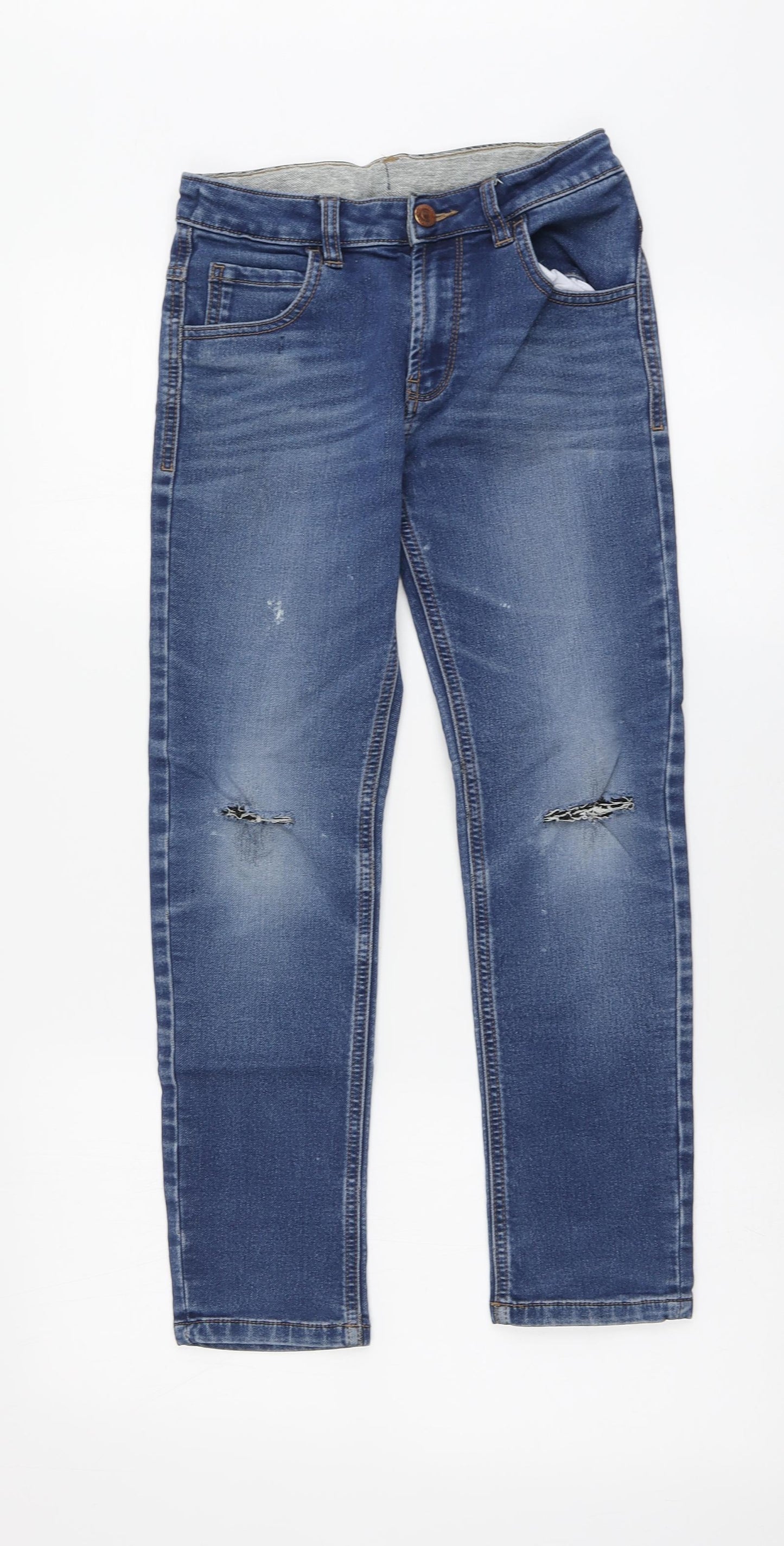 George Boys Blue Cotton Skinny Jeans Size 9-10 Years Regular