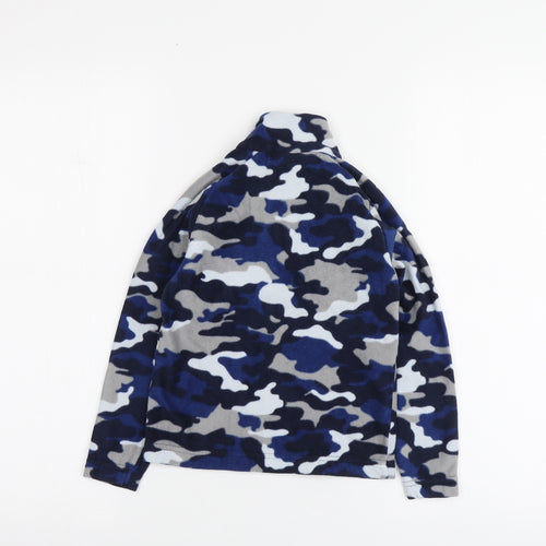 Mountain Warehouse Boys Blue Camouflage Polyester Pullover Hoodie Size 5-6 Years