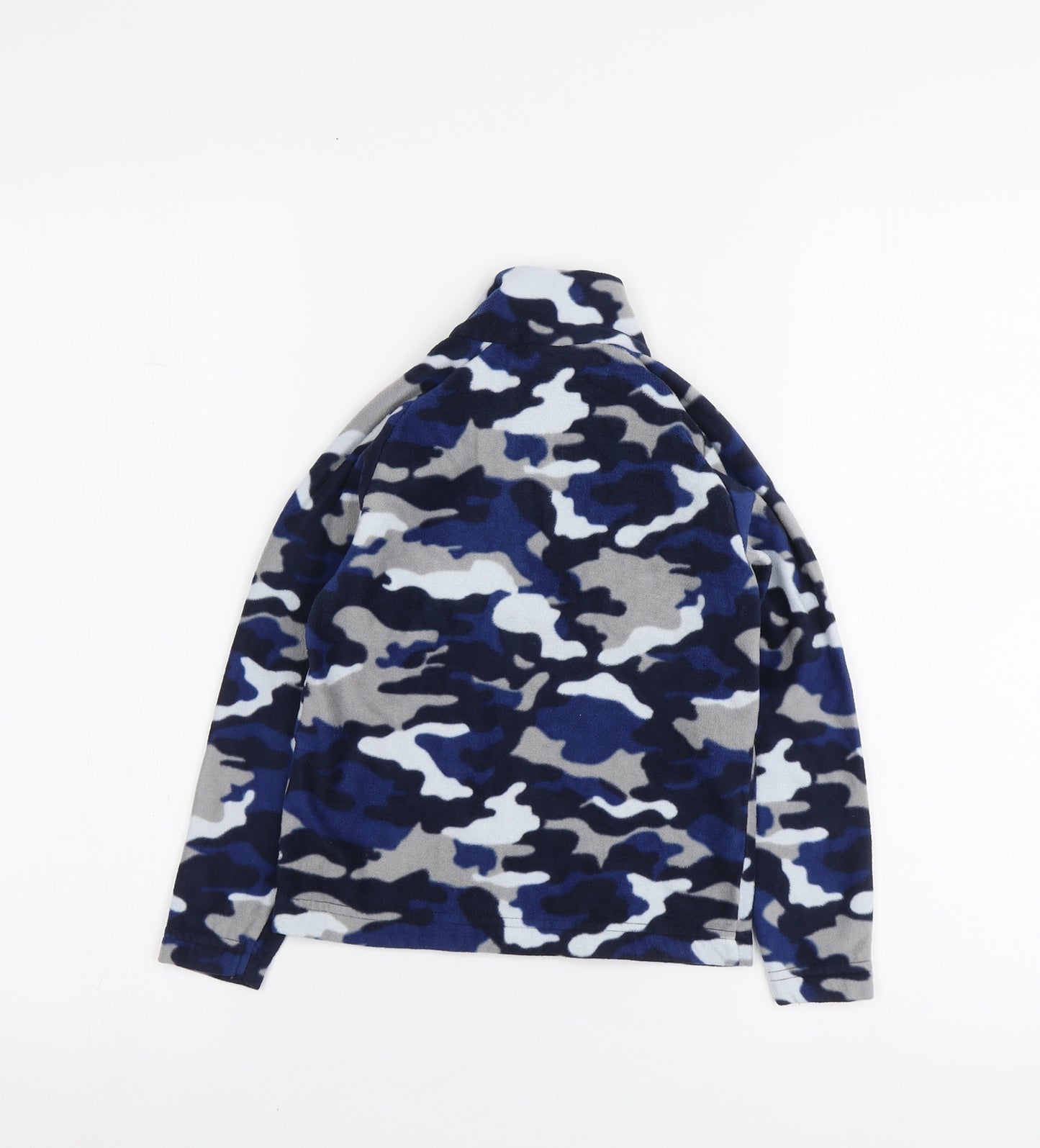 Mountain Warehouse Boys Blue Camouflage Polyester Pullover Hoodie Size 5-6 Years