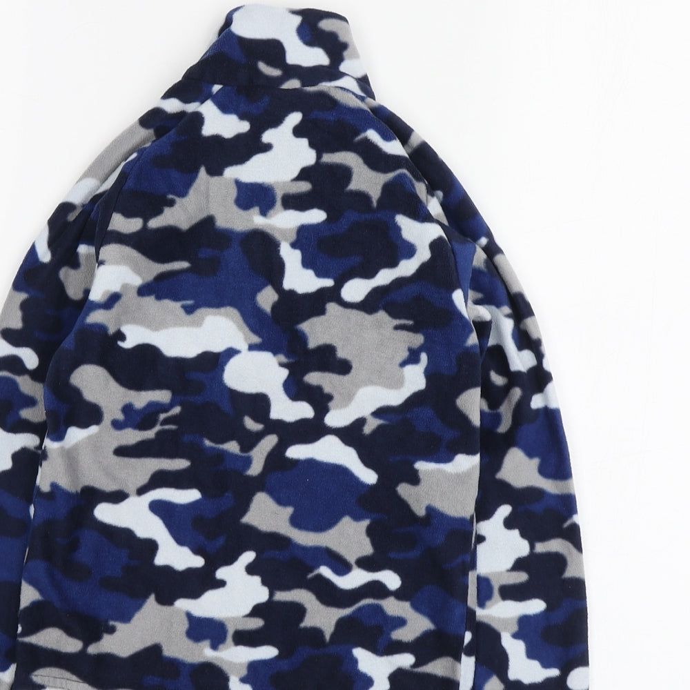 Mountain Warehouse Boys Blue Camouflage Polyester Pullover Hoodie Size 5-6 Years