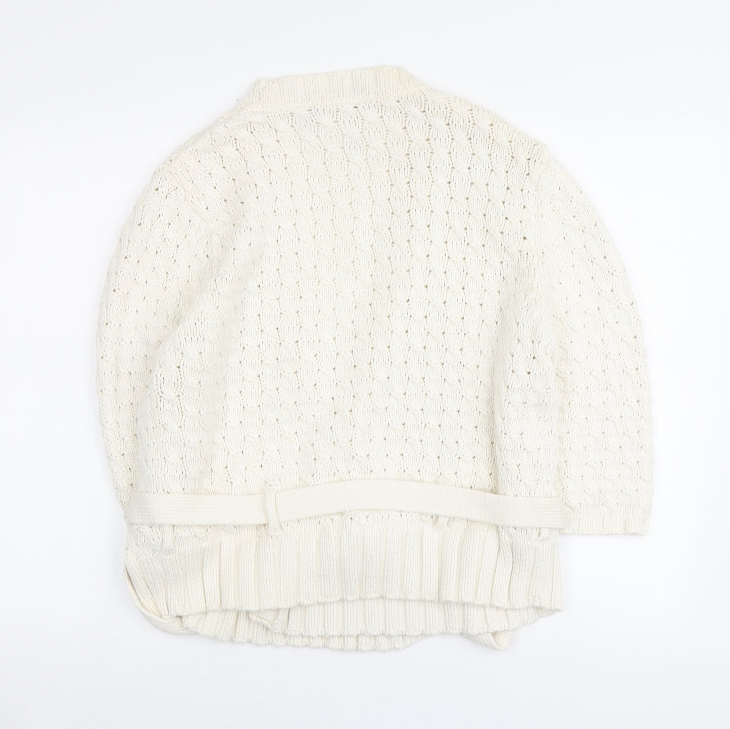 Marks and Spencer Womens Ivory V-Neck Acrylic Cardigan Jumper Size L