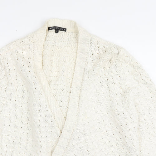 Marks and Spencer Womens Ivory V-Neck Acrylic Cardigan Jumper Size L