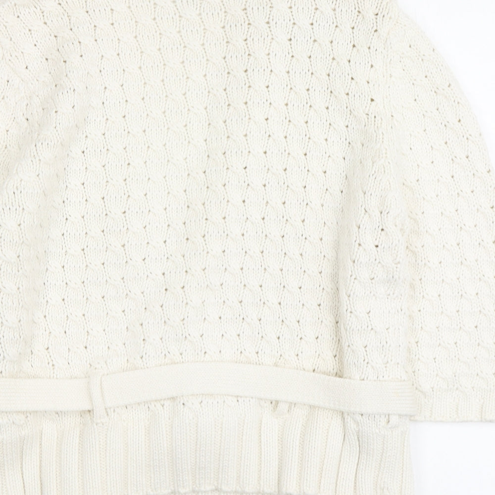 Marks and Spencer Womens Ivory V-Neck Acrylic Cardigan Jumper Size L