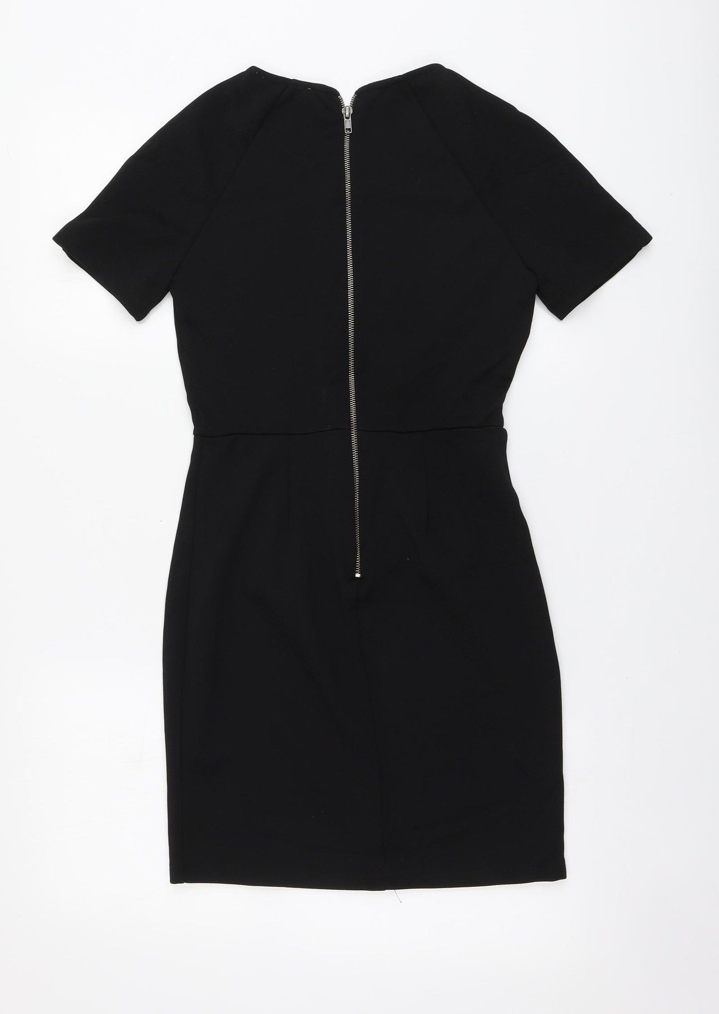 FOREVER 21 Womens Black Polyester A-Line Size S Round Neck