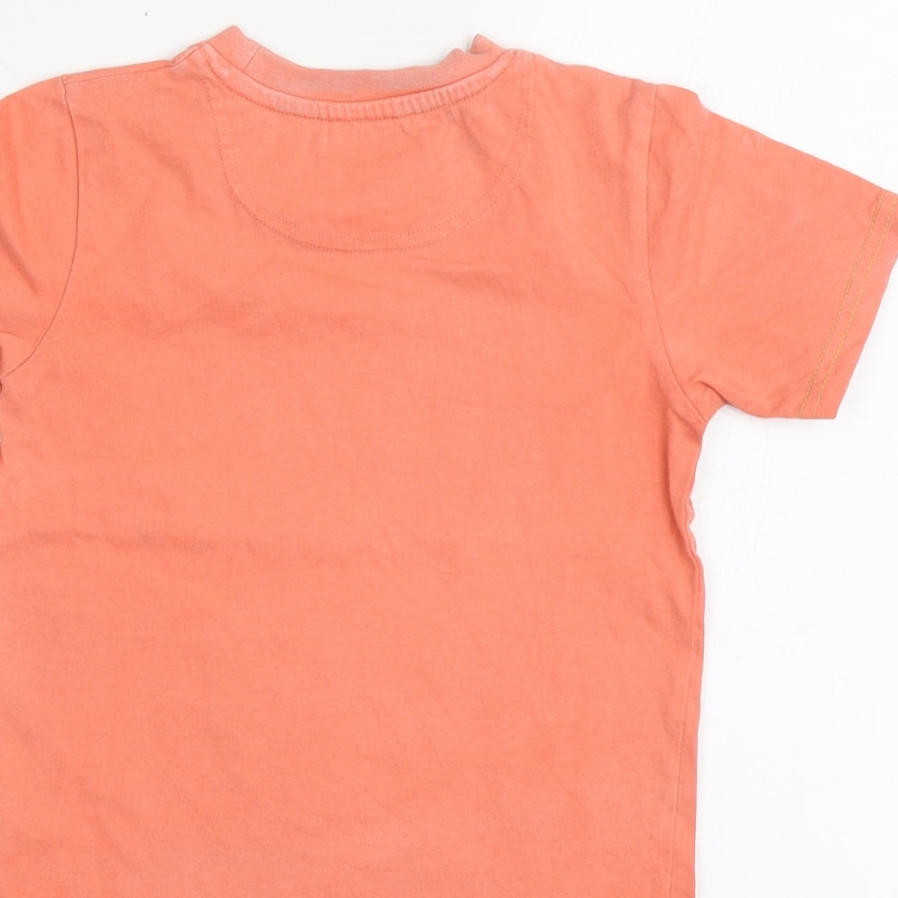 Blue Zoo Boys Orange Geometric Cotton Basic T-Shirt Size 2-3 Years Round Neck