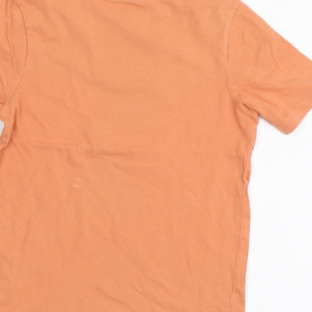 TU Boys Orange Geometric Cotton Basic T-Shirt Size 6 Years Round Neck