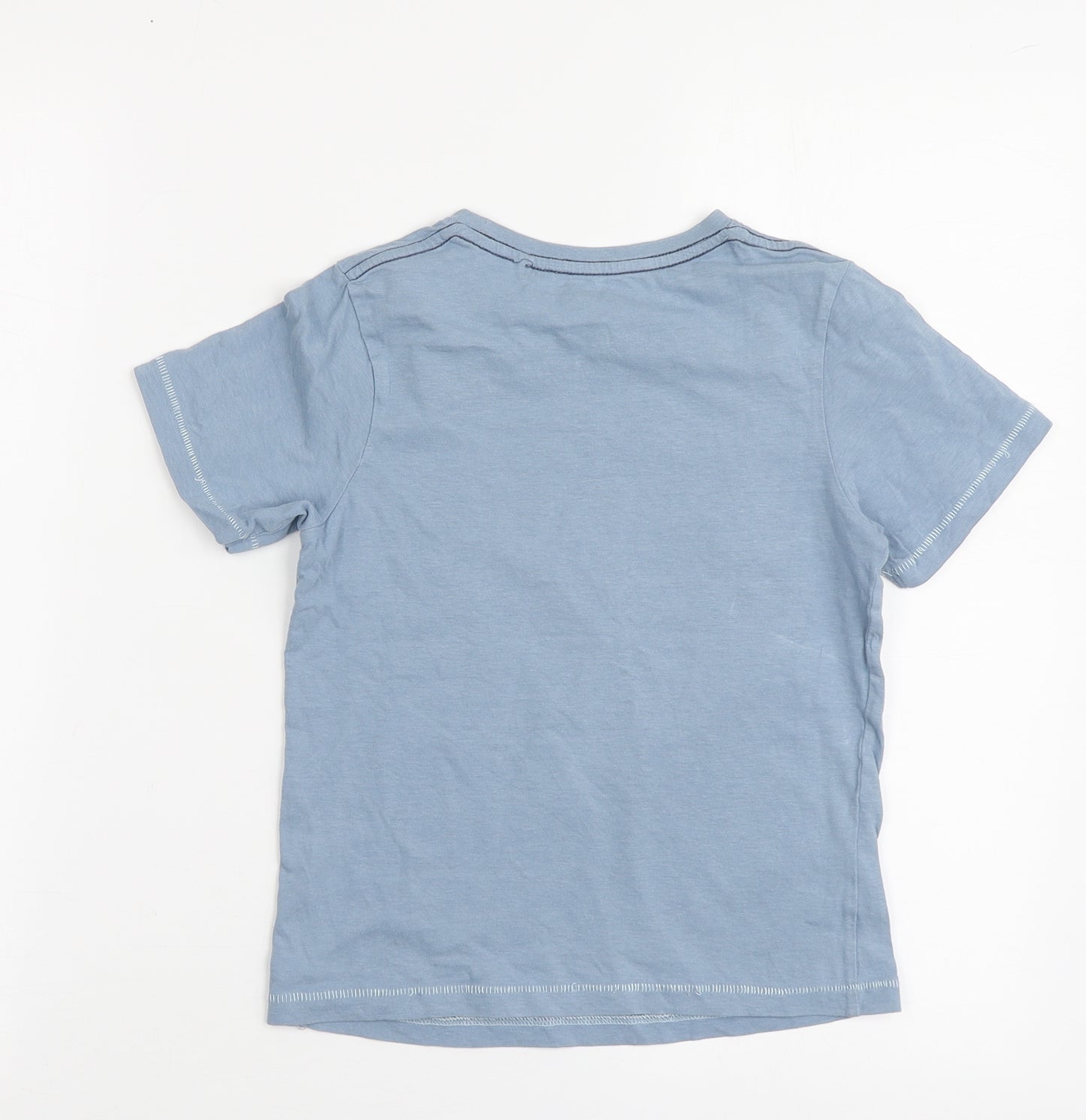 TU Boys Blue Geometric Cotton Basic T-Shirt Size 6 Years Round Neck