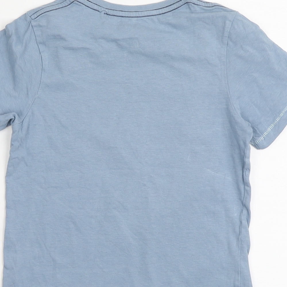 TU Boys Blue Geometric Cotton Basic T-Shirt Size 6 Years Round Neck