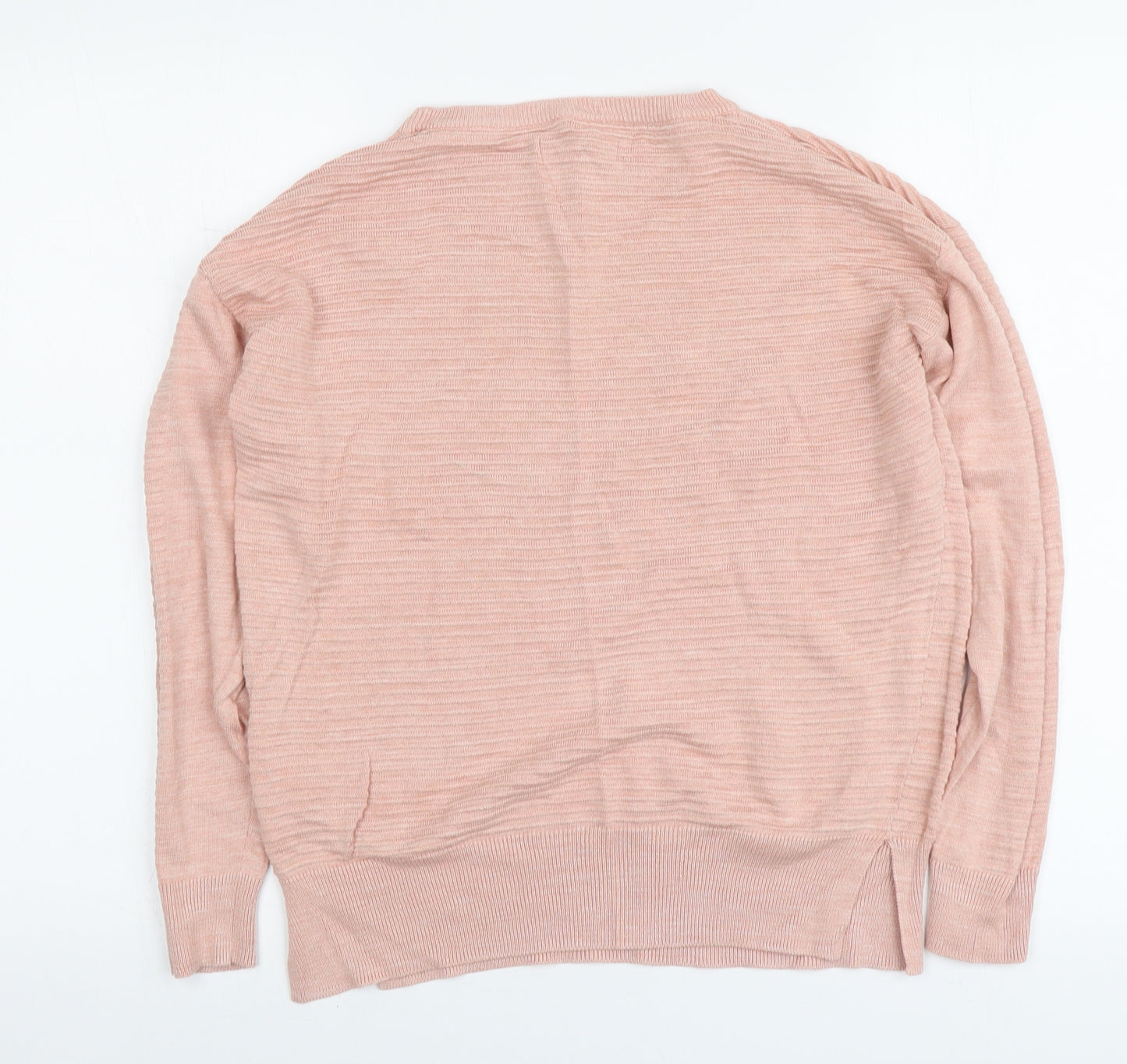 NEXT Womens Pink Round Neck Viscose Henley Jumper Size 12