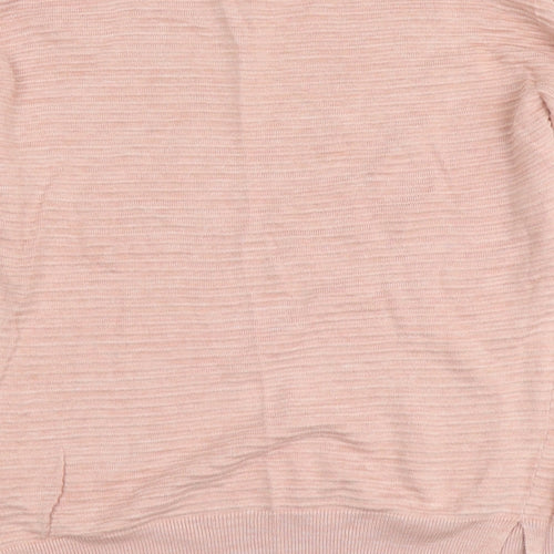 NEXT Womens Pink Round Neck Viscose Henley Jumper Size 12