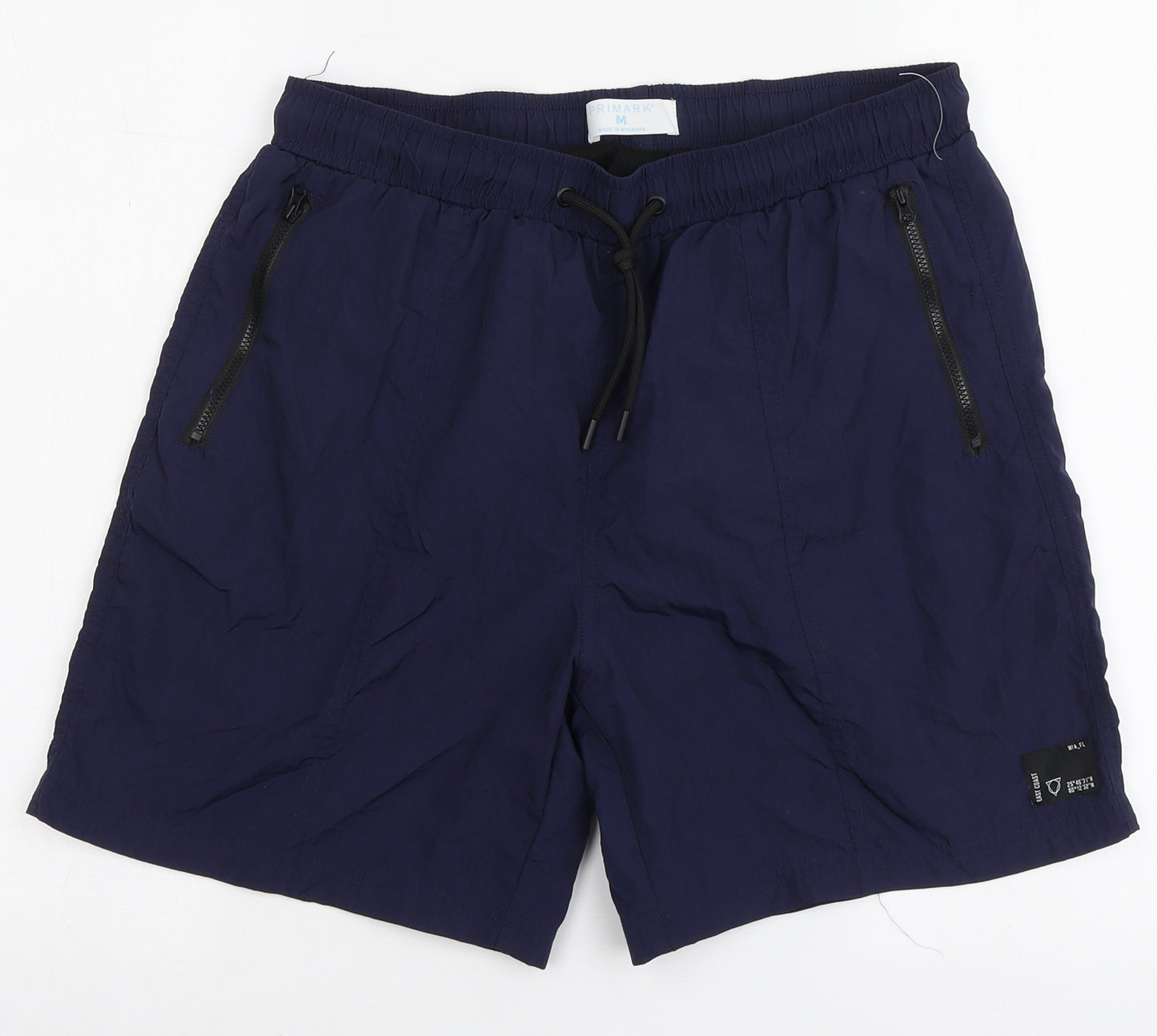 Primark Mens Blue Polyester Sweat Shorts Size M L10 in Regular - Swimming shorts