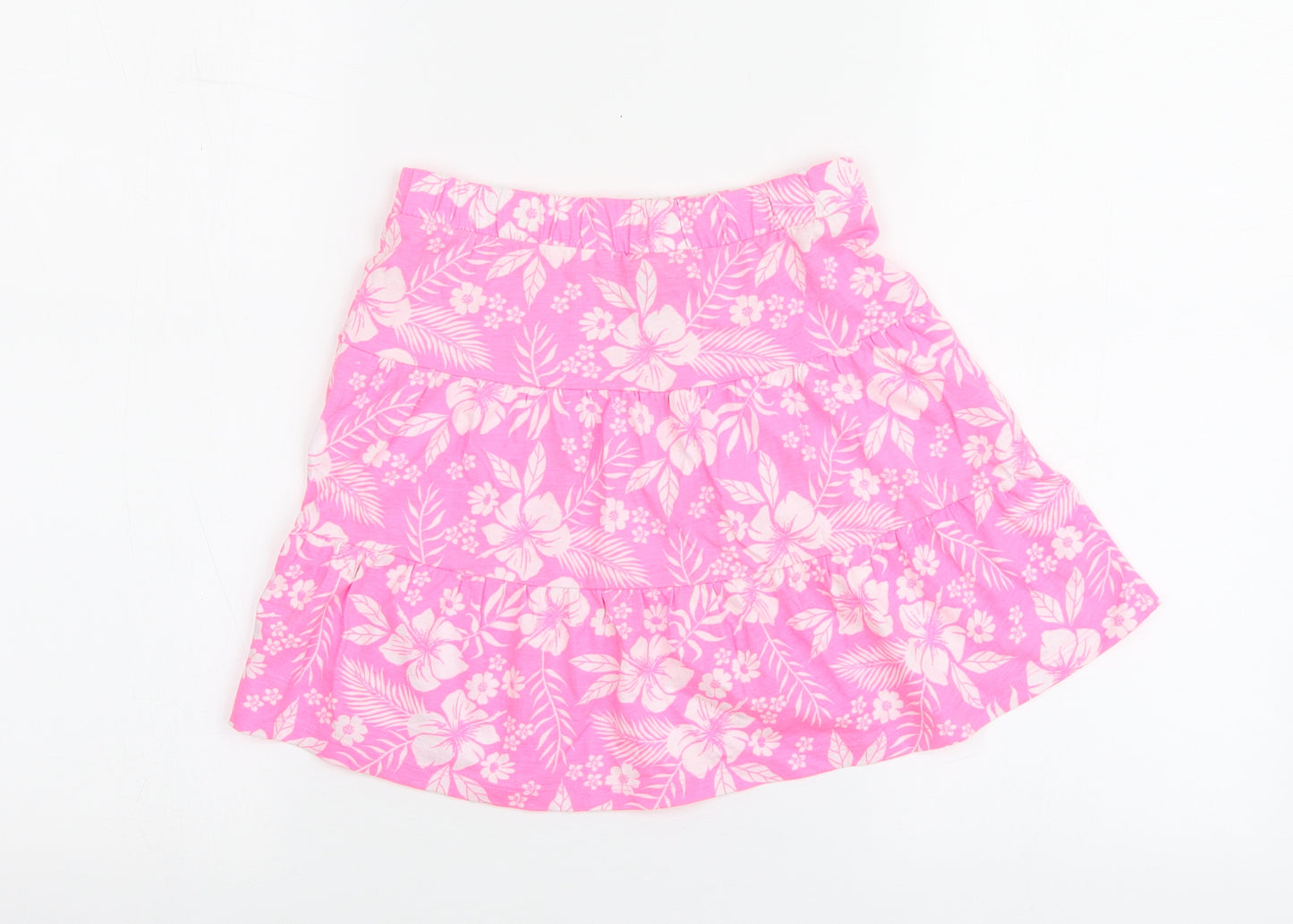 Dunnes Stores Girls Pink Geometric Cotton Skater Skirt Size 8-9 Years Regular