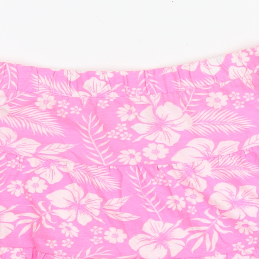 Dunnes Stores Girls Pink Geometric Cotton Skater Skirt Size 8-9 Years Regular