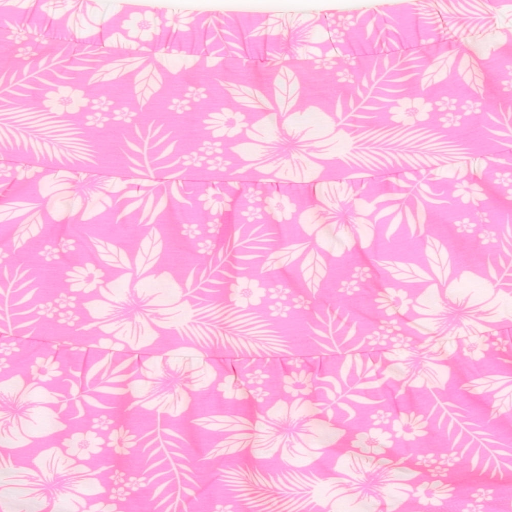 Dunnes Stores Girls Pink Geometric Cotton Skater Skirt Size 8-9 Years Regular