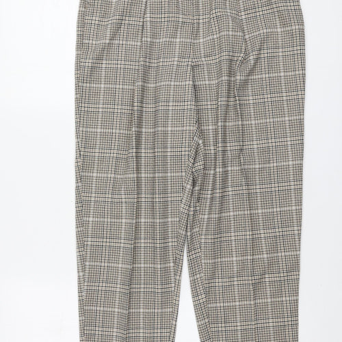 New Look Womens Beige Houndstooth Polyester Chino Trousers Size 10 L26 in Regular
