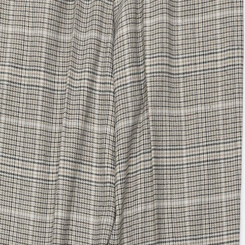 New Look Womens Beige Houndstooth Polyester Chino Trousers Size 10 L26 in Regular