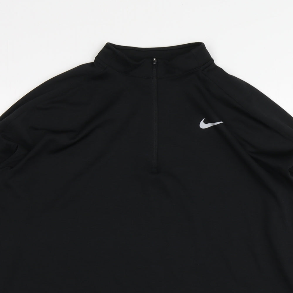 Nike Mens Black Polyester Basic T-Shirt Size L High Neck