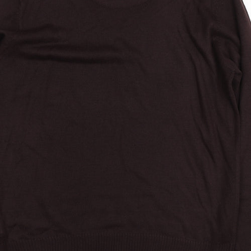 Industralize Mens Brown Round Neck Acrylic Pullover Jumper Size XL