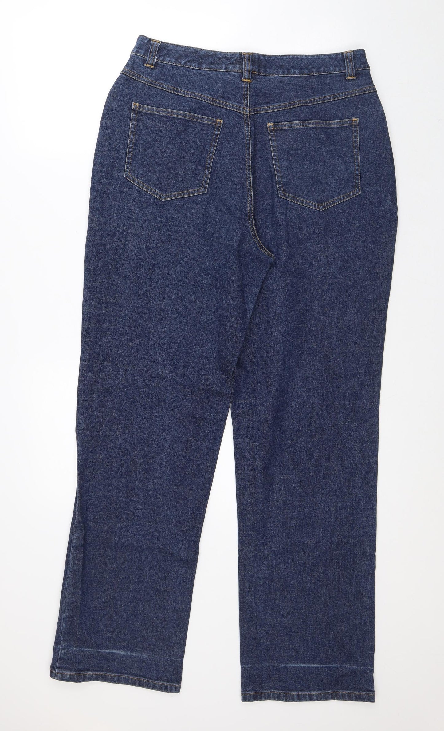 Talbots Womens Blue Cotton Straight Jeans Size 10 L32 in Regular