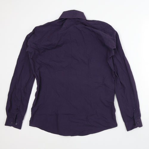 Cedar Wood State Mens Purple Striped Cotton Button-Up Size M Collared