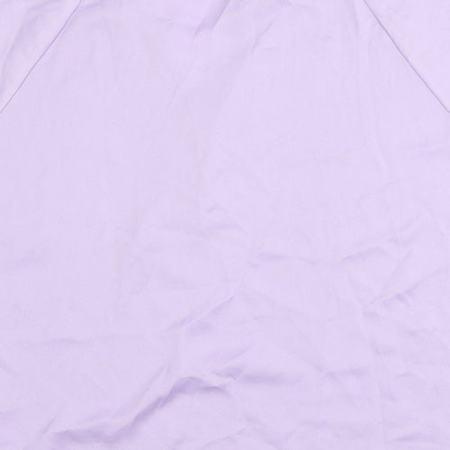 Gallery Womens Purple Polyester Basic T-Shirt Size 10 V-Neck