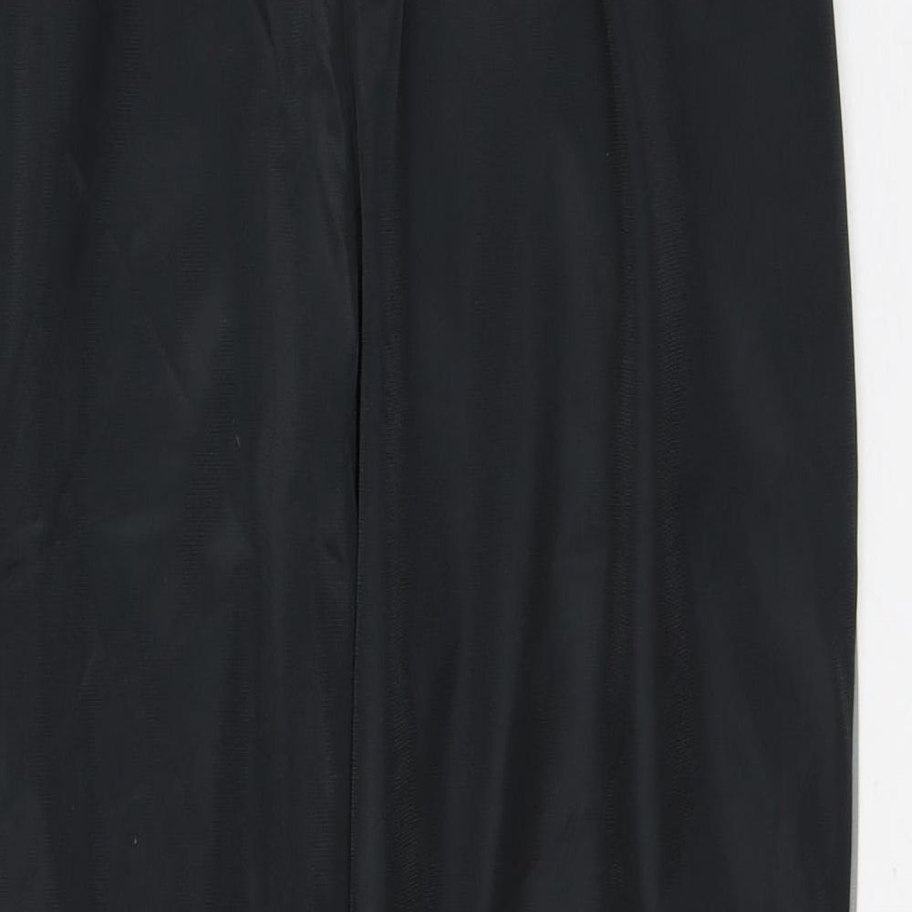 Preworn Mens Black Striped Polyester Track Pants Trousers Size L L30 in Regular