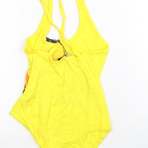 I SAW IT FIRST Womens Yellow Viscose Bodysuit One-Piece Size 8 - Sunshine