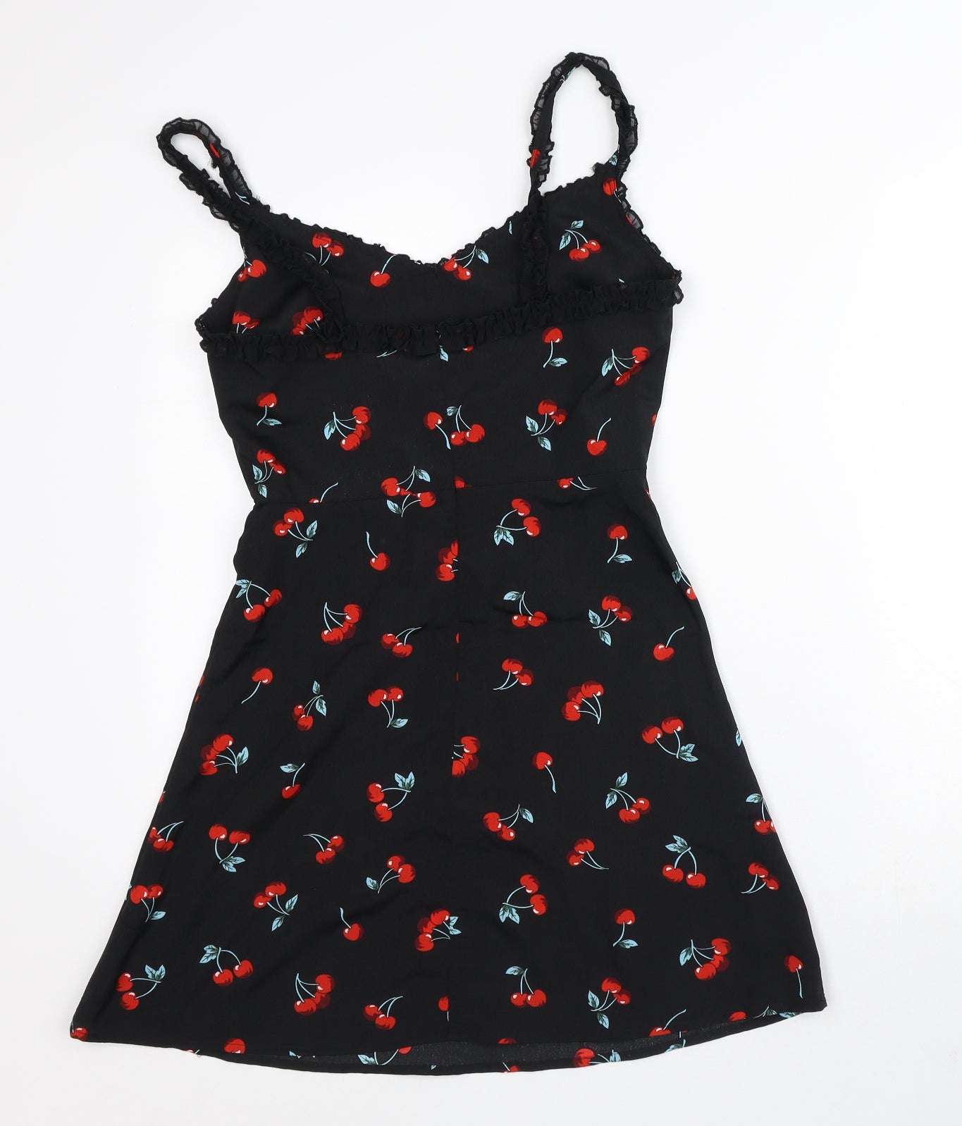 SheIn Womens Black Geometric Polyester A-Line Size S Sweetheart