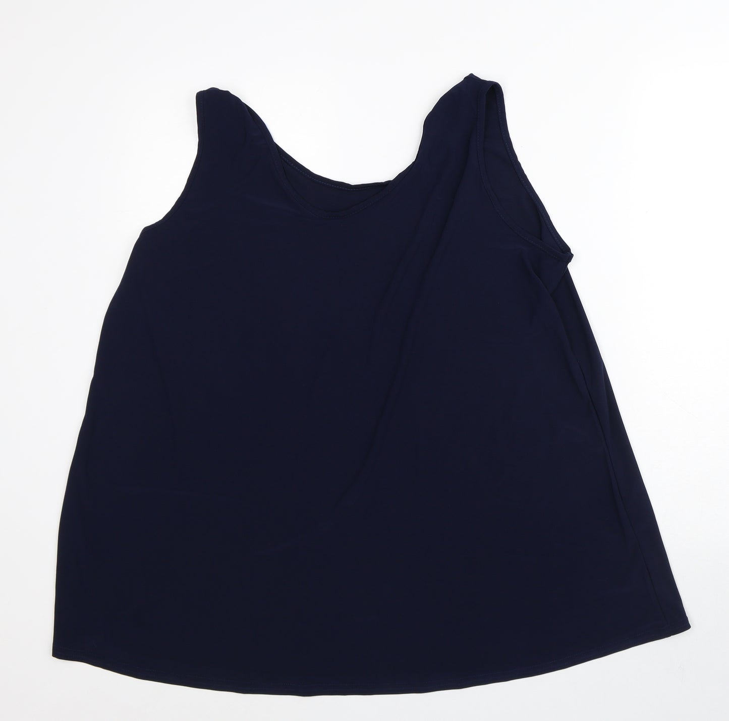 Preworn Womens Blue Polyester Tunic Tank Size XL Round Neck
