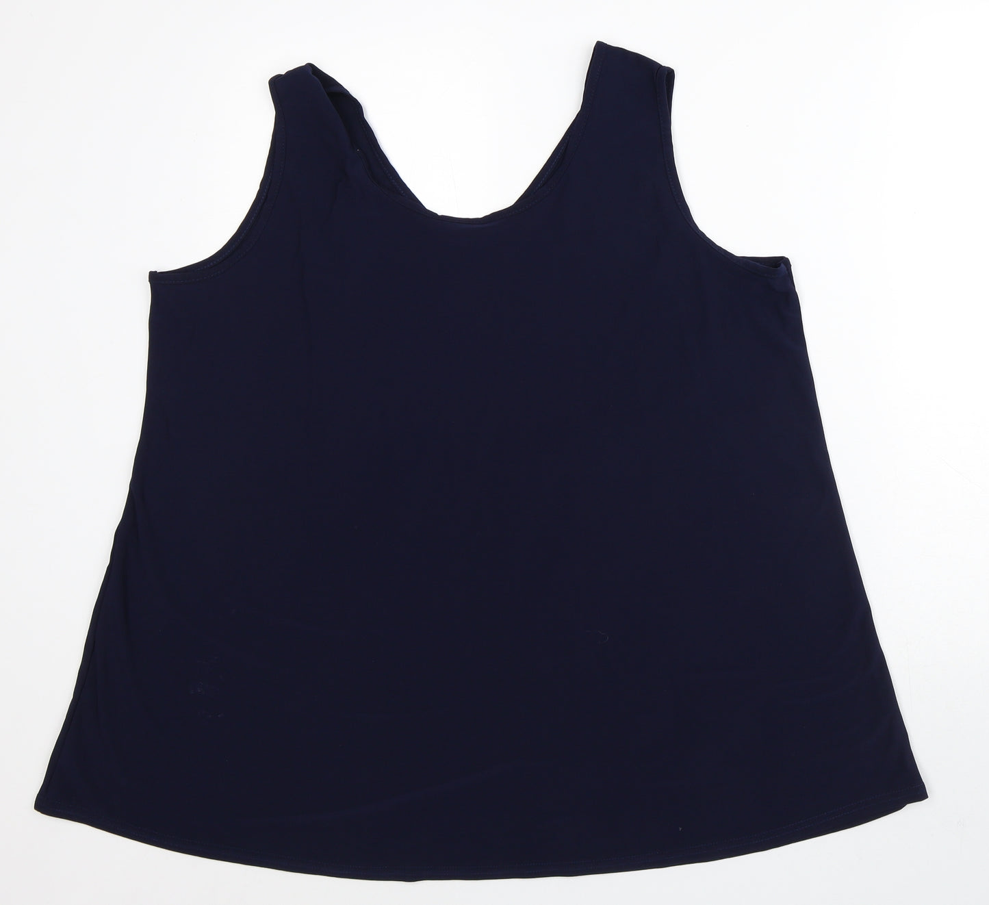 Preworn Womens Blue Polyester Tunic Tank Size XL Round Neck
