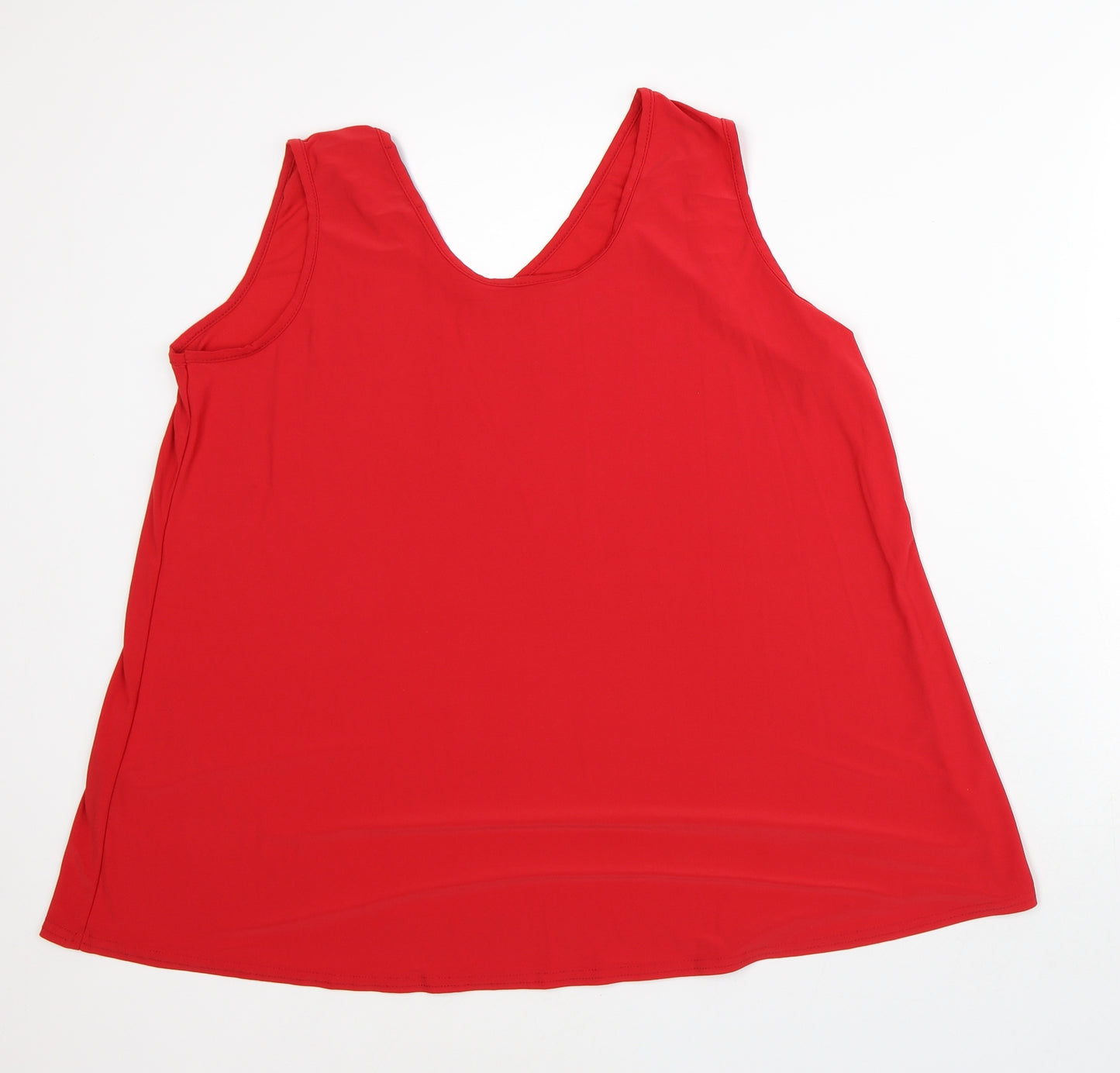 Nicole Collection Womens Red Polyester Basic Blouse Size XL Scoop Neck