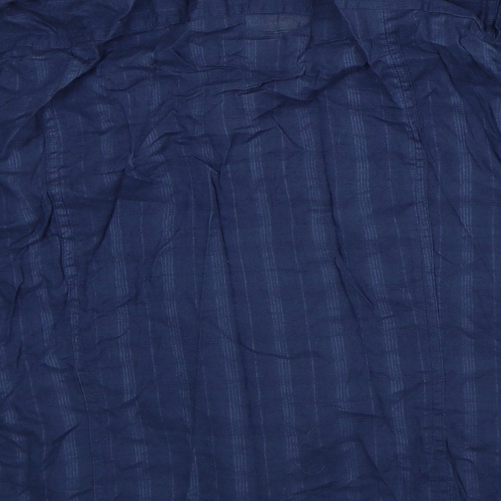BHS Womens Blue Cotton Basic Button-Up Size 20 Collared