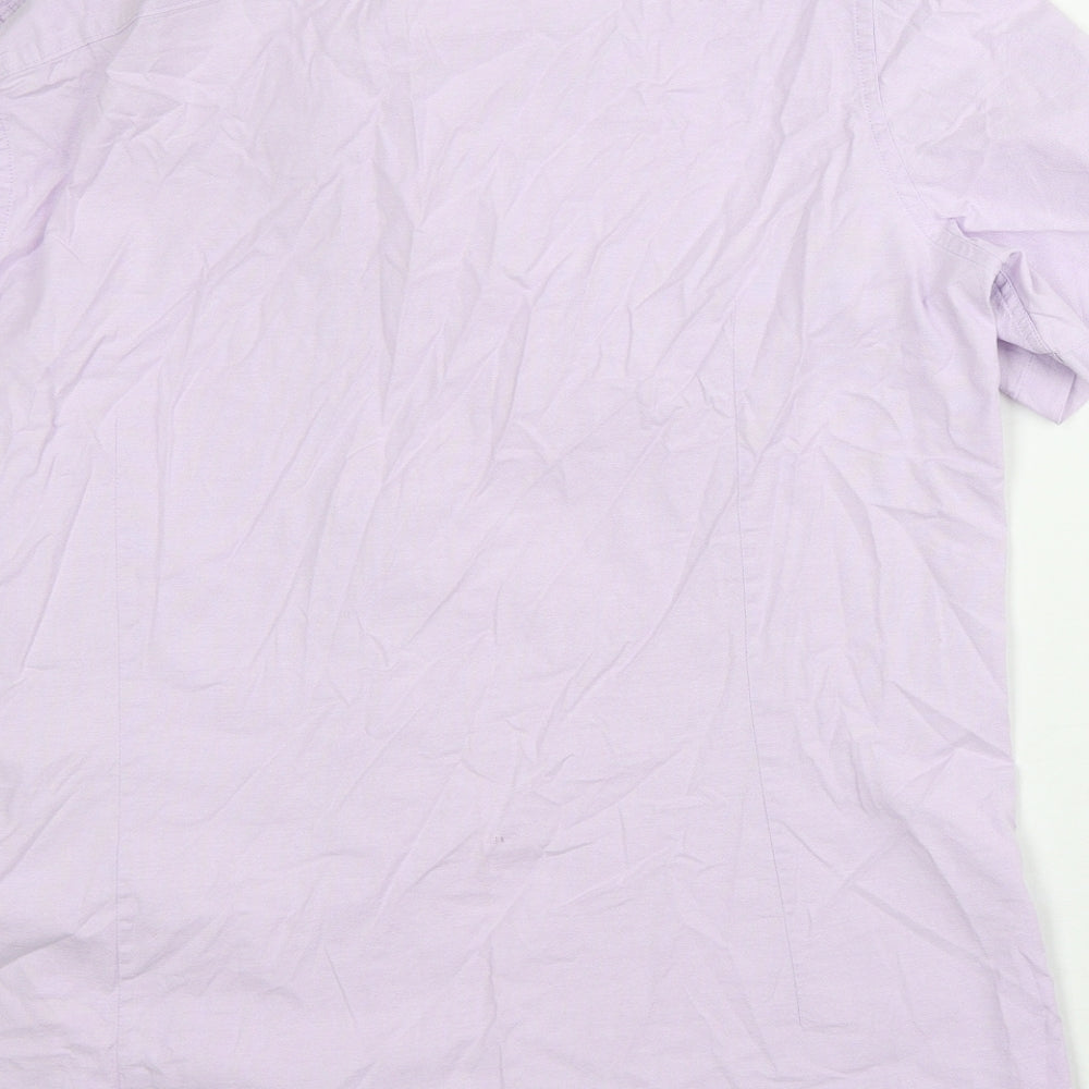 NEXT Womens Pink Cotton Basic Button-Up Size XL Collared