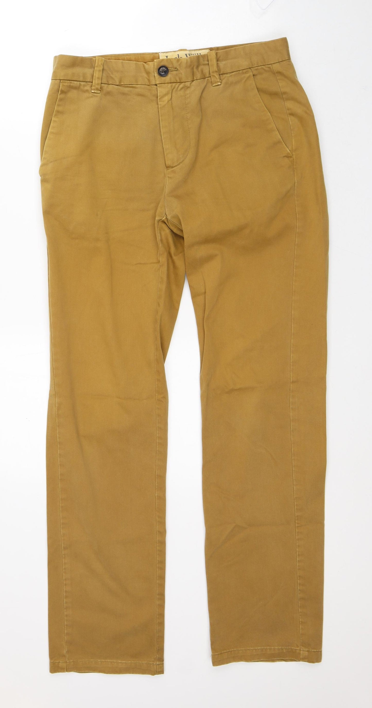 Jack Wills Mens Brown Cotton Straight Jeans Size 30 in L31 in Regular