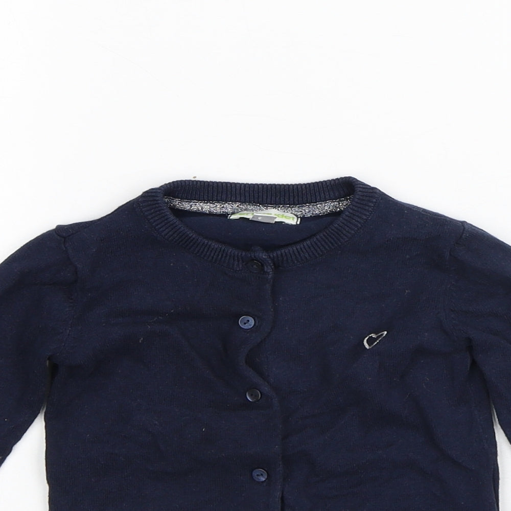 Vertbaudet Baby Blue Cotton Cardigan Jumper Size 12-18 Months