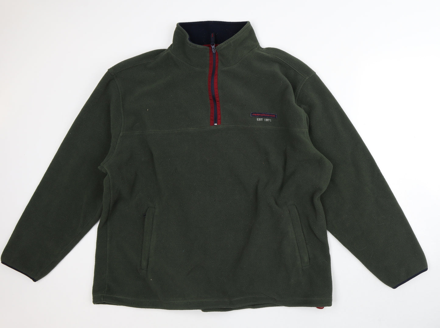 CS Active Mens Green Polyester Pullover Sweatshirt Size XL