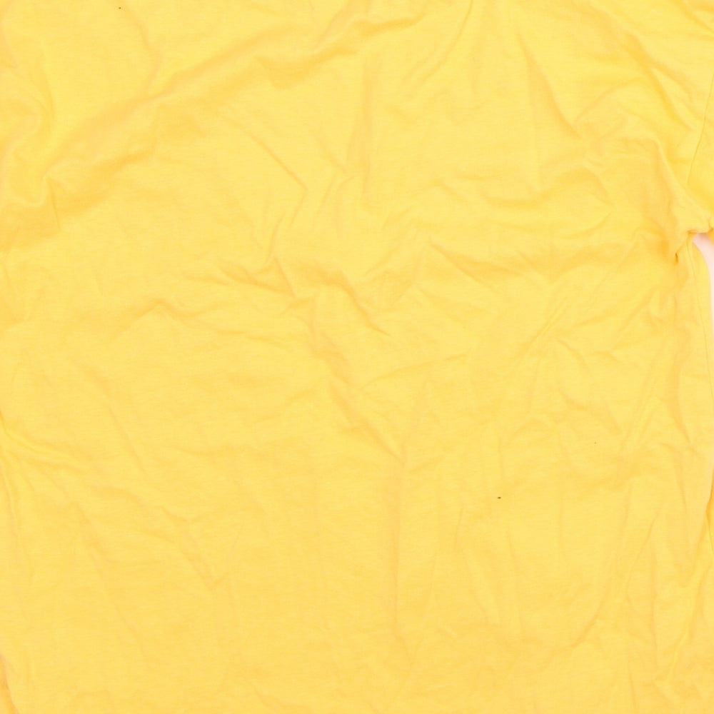 George Girls Yellow Cotton Basic T-Shirt Size 9-10 Years Crew Neck - Positivity