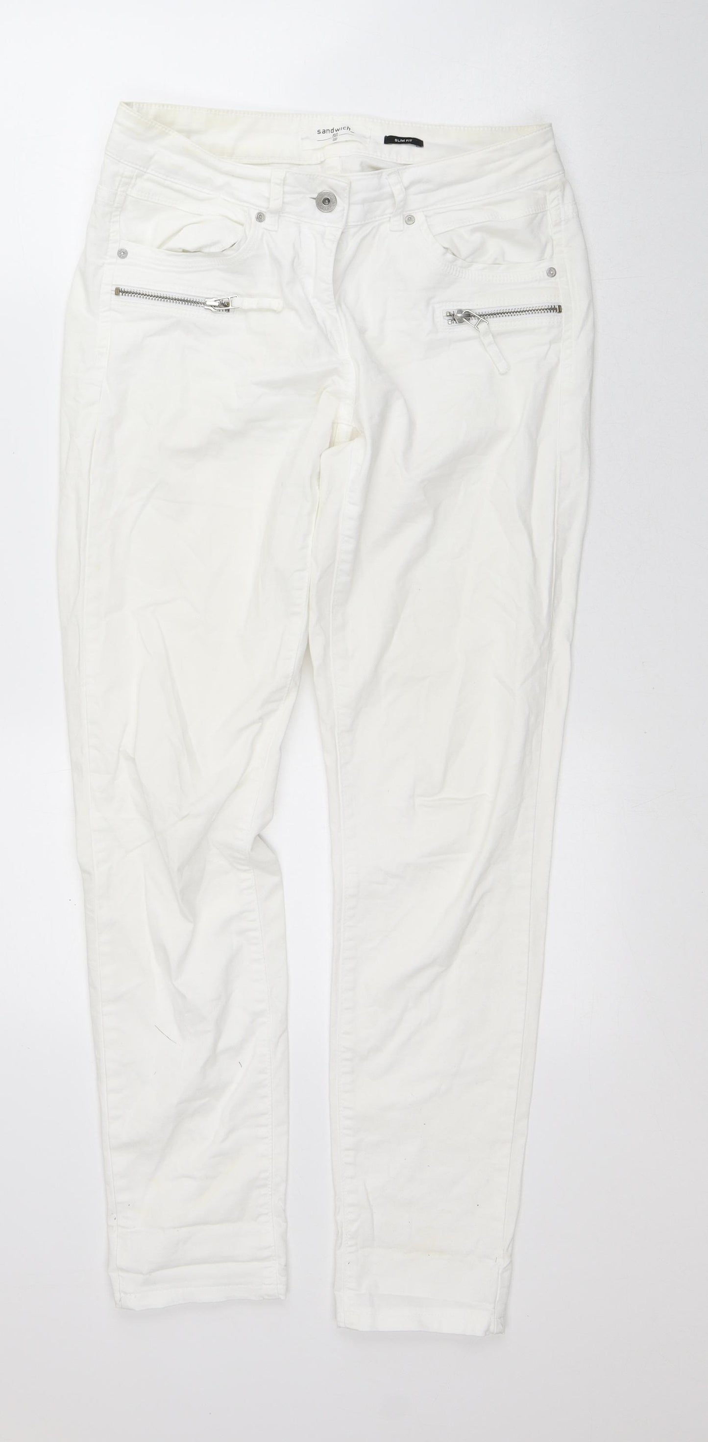 Sandwich Womens White Cotton Skinny Jeans Size 8 L30 in Regular