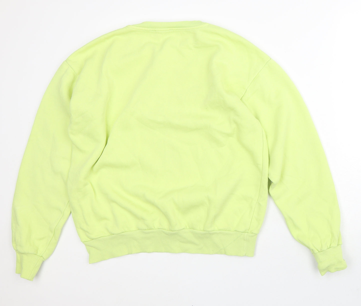 Stradivarious Mens Yellow Cotton Pullover Sweatshirt Size XS