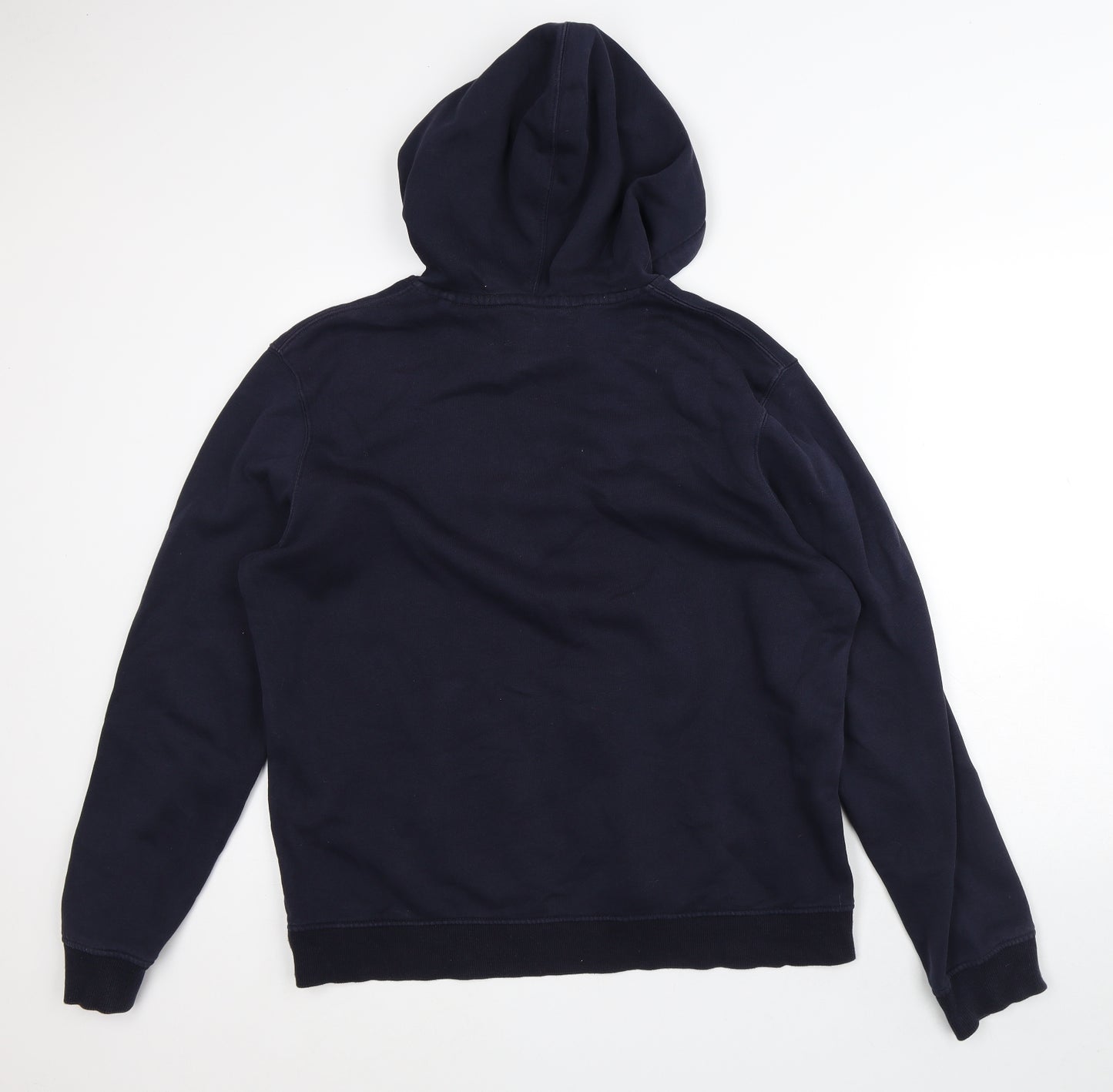 Easy Mens Black Cotton Pullover Hoodie Size L