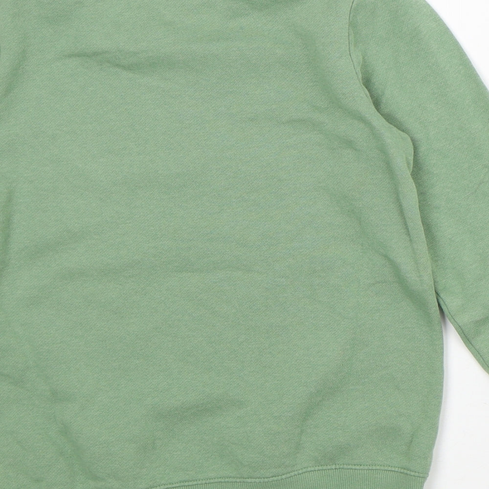 H&M Boys Green Cotton Pullover Sweatshirt Size 8-9 Years - Dinosaur