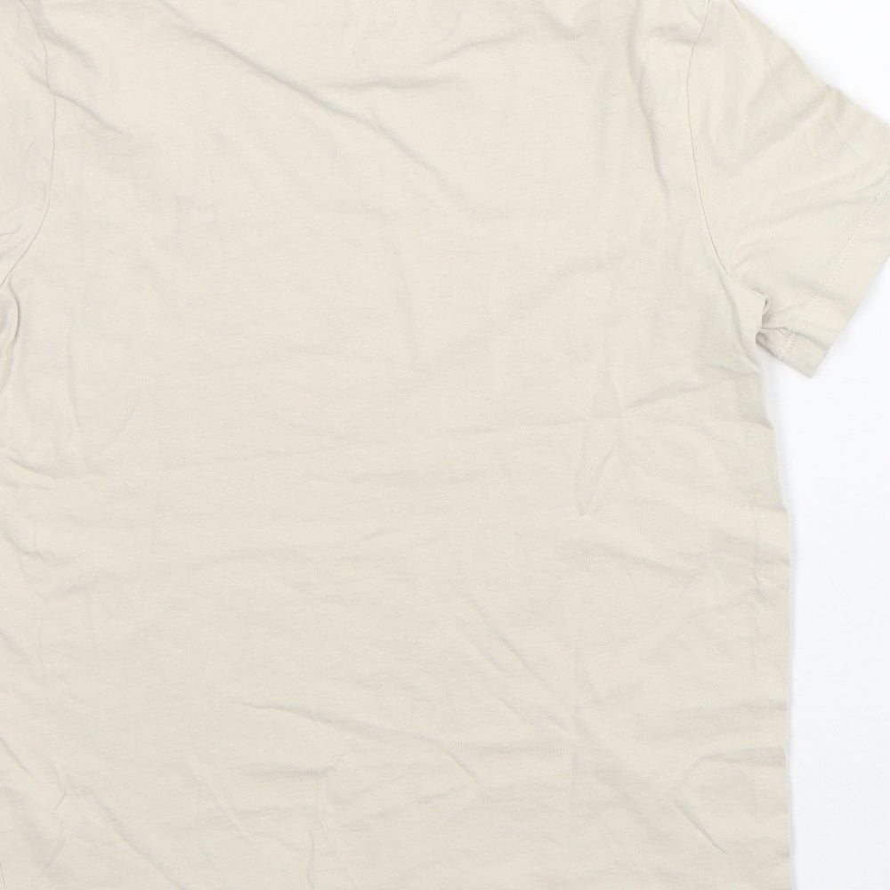 NEXT Boys Brown Cotton Basic T-Shirt Size 7 Years Crew Neck - Dinosaur